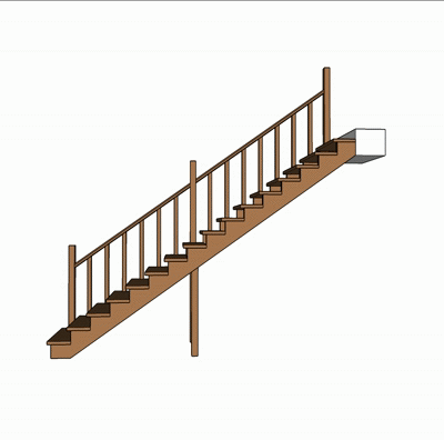 Прямая деревянная лестница с установкой
